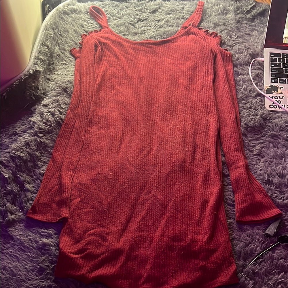 Hollister Red Ribbed Dress